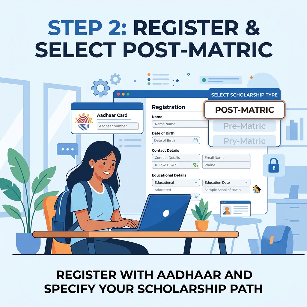 Step 2: Create account and register on SSP portal for Karnataka BCWD Post-Matric Scholarship