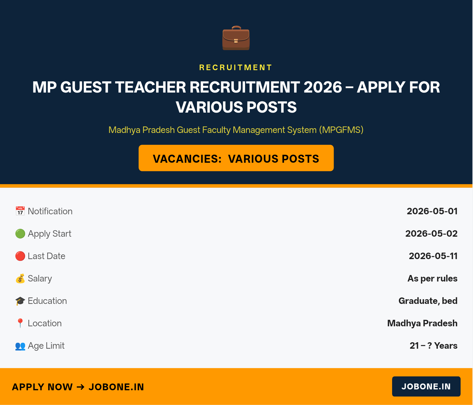 MP Guest Teacher Recruitment 2026 – Apply for Various Posts